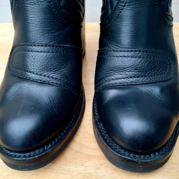 ASH Star Black Leather Platform Ankle Booties - Picture 7 of 13